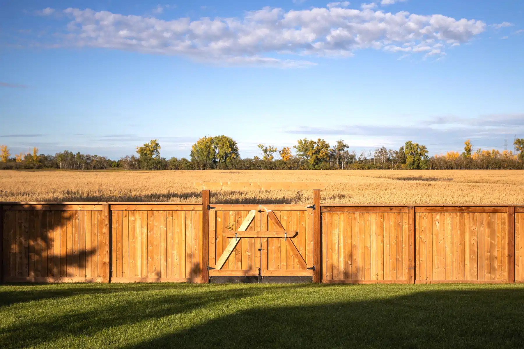 Large custom wooden fence.