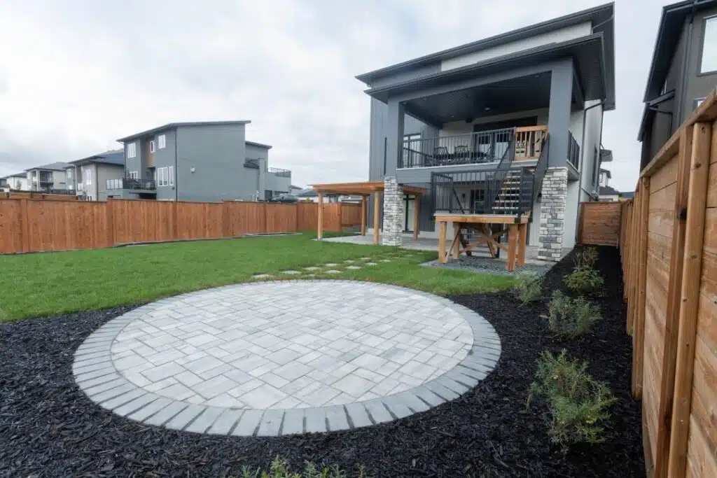 Backyard with circle patio
