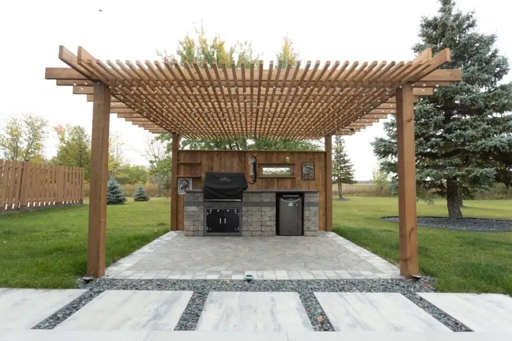 Pergola and patio with BBQ