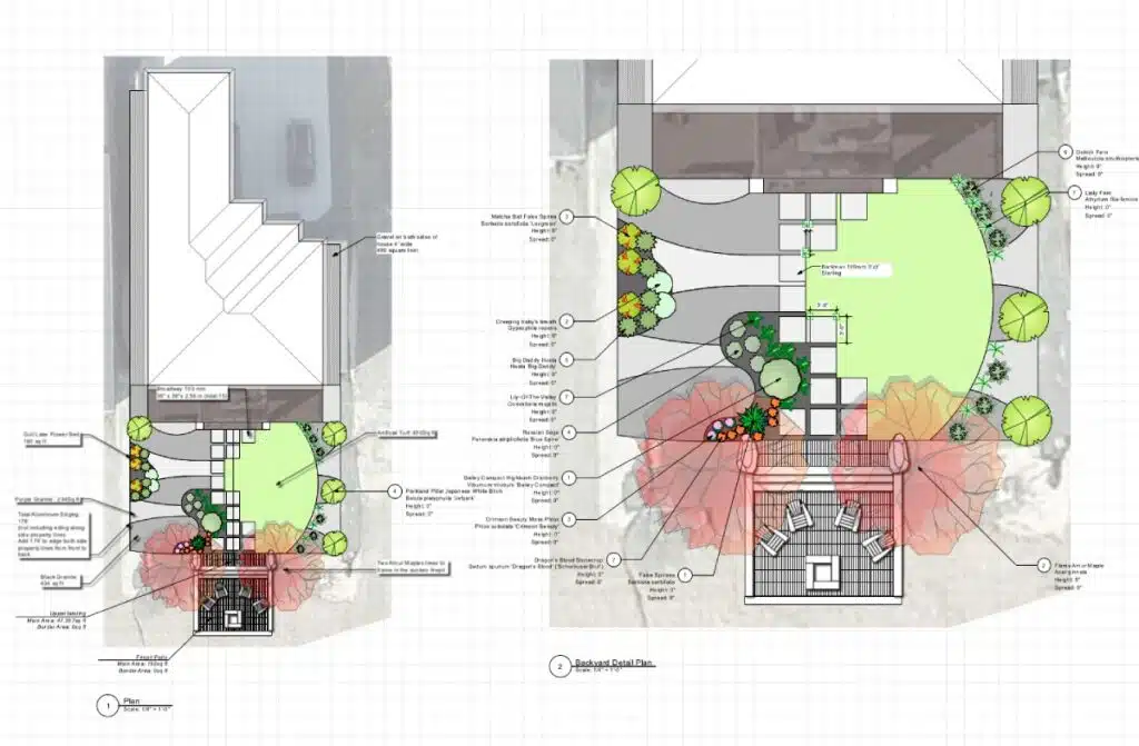 Draft design for a backyard patio with pergola.