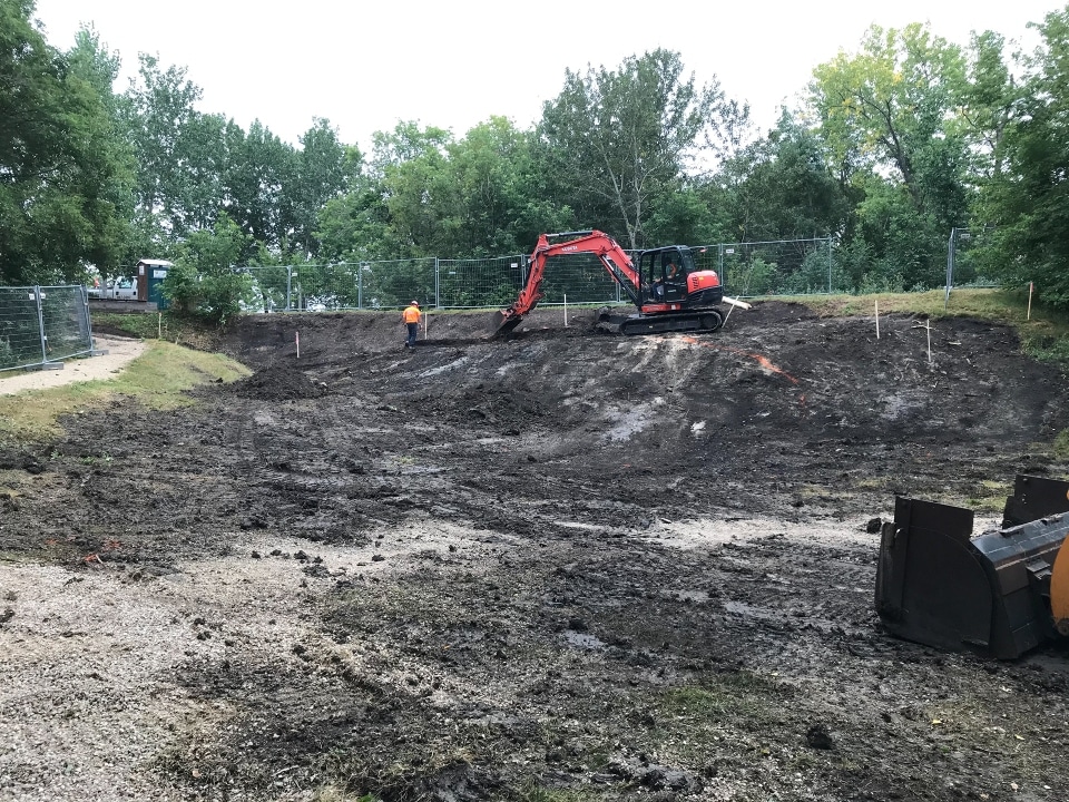 Excavation of site.