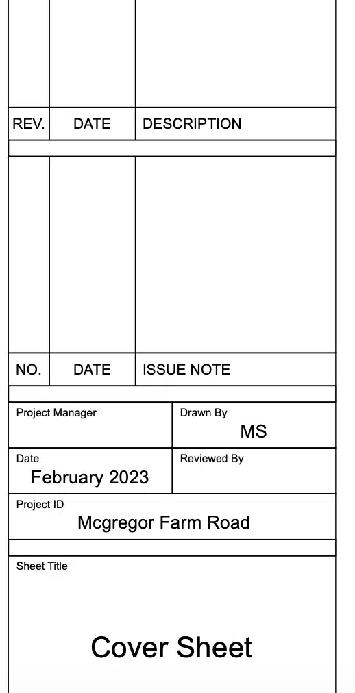 Close up of proposal details.